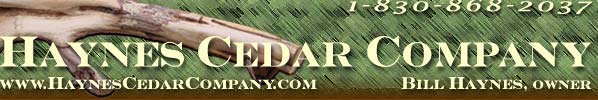cedar poles, posts, mantles, and more from Haynes Cedar Company