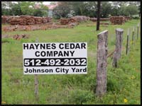 Haynes Cedar in Johnson City Texas - Call 512-492-2032 or 830-868-2037