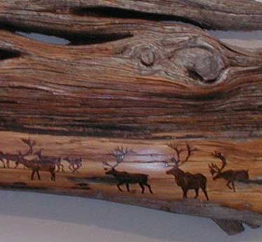 fine art - pyrography on red roan cedar by Kathleen Marie